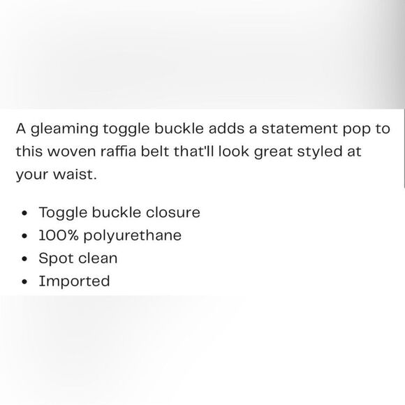 Vince Camuto M-L/XL Black Natural Toggle Buckle Woven Raffia Belt - Picture 11 of 11